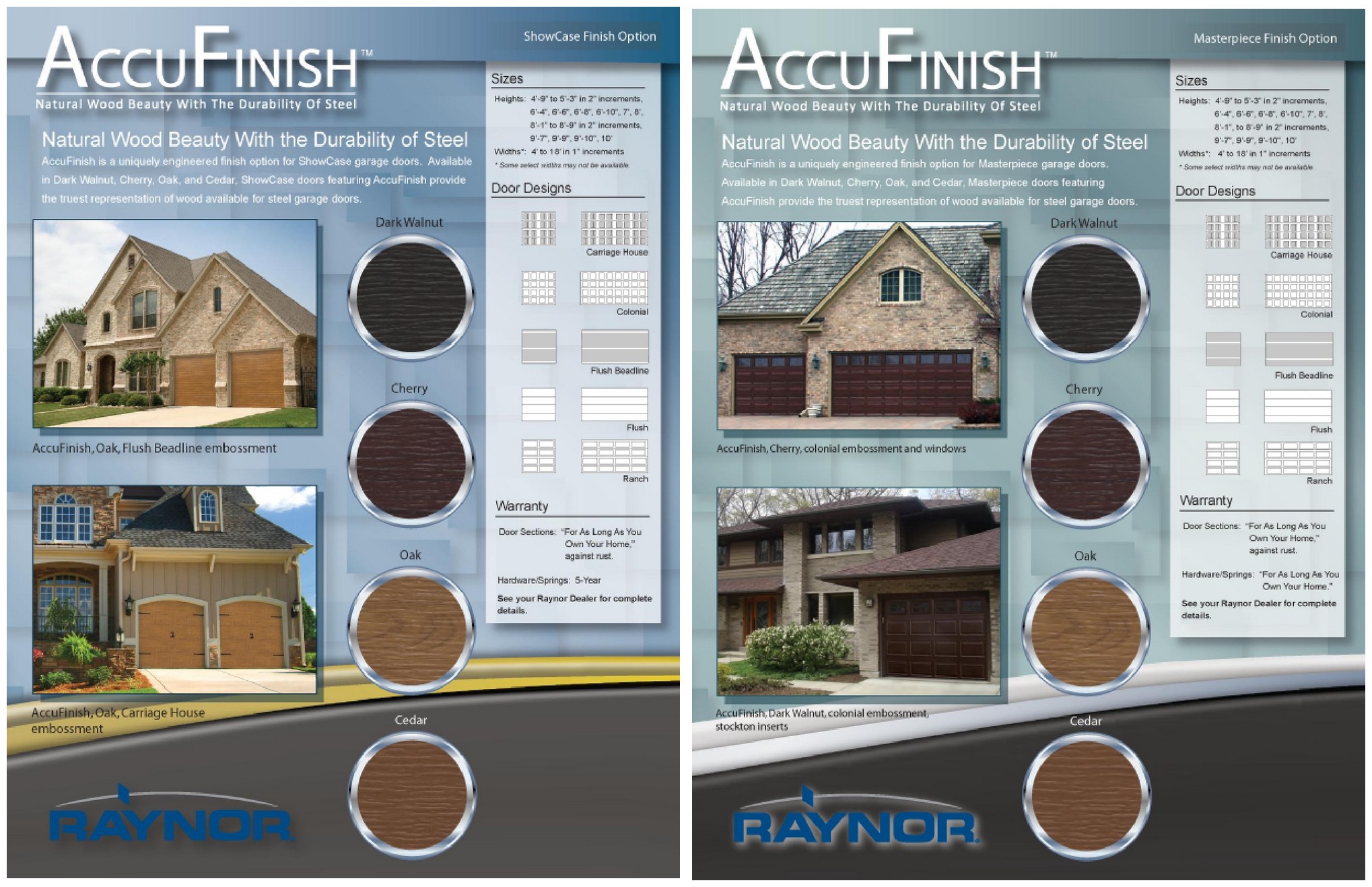 Accufinish Colors for Garage Doors by Raynor